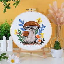 Load image into Gallery viewer, Cute Mushrooms Hand Embroidery DIY Kit 20cm