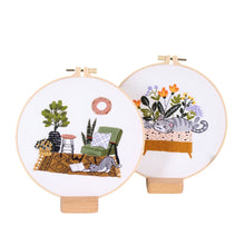 Load image into Gallery viewer, Cute Cats At Home Hand Embroidery DIY Kit 20cm