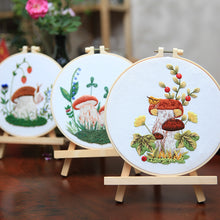 Load image into Gallery viewer, Colorful Mushrooms Hand Embroidery DIY Kit 20cm