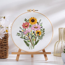 Load image into Gallery viewer, New Flower Bouquets Hand Embroidery DIY Kit 20cm