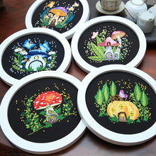 Load image into Gallery viewer, Cute Mushroom Fairy House Hand Embroidery DIY Kit 20cm
