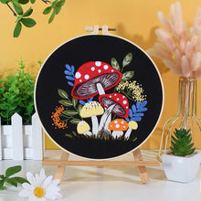 Load image into Gallery viewer, Cute Mushrooms Hand Embroidery DIY Kit 20cm