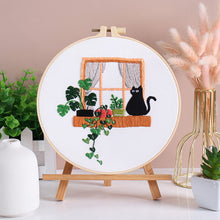 Load image into Gallery viewer, Cute Cats At Home Hand Embroidery DIY Kit 20cm