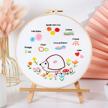 Load image into Gallery viewer, Beginners Stitches Guides Hand Embroidery DIY Kit 20cm