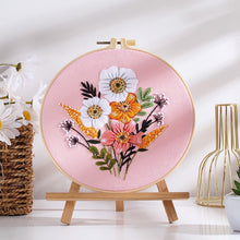 Load image into Gallery viewer, New Flower Bouquets Hand Embroidery DIY Kit 20cm