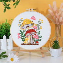 Load image into Gallery viewer, Cute Mushrooms Hand Embroidery DIY Kit 20cm