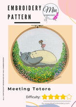Load image into Gallery viewer, Meeting Totoro PDF Embroidery Pattern + Video Tutorial