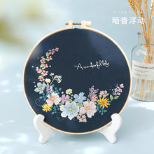 Cargar imagen en el visor de la galería, Pastel Floral Design Hand Embroidery DIY Kit 20cm