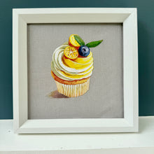 Charger l'image dans la galerie, Original Thread Painting - Set of 3 Cupcakes 8” (Framed)