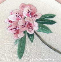 Load image into Gallery viewer, Rhododendron Flower PDF Embroidery Pattern + Video Tutorial