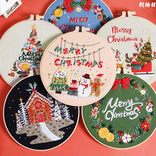 Load image into Gallery viewer, Merry Christmas Hand Embroidery DIY Kit 20cm