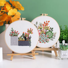 Load image into Gallery viewer, Cactus Pot Hand Embroidery DIY Kit 20cm