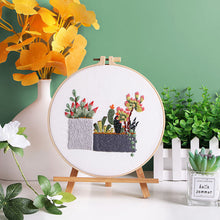 Load image into Gallery viewer, Cactus Pot Hand Embroidery DIY Kit 20cm