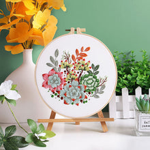 Load image into Gallery viewer, Cactus Pot Hand Embroidery DIY Kit 20cm