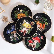 Load image into Gallery viewer, Mushroom Fairy House Hand Embroidery DIY Kit 20cm