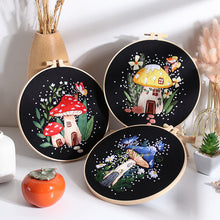 Load image into Gallery viewer, Mushroom Fairy House Hand Embroidery DIY Kit 20cm