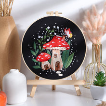 Load image into Gallery viewer, Mushroom Fairy House Hand Embroidery DIY Kit 20cm