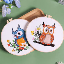 Load image into Gallery viewer, Cute Cartoon Owl Hand Embroidery DIY Kit 20cm