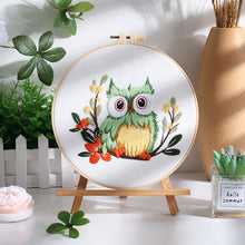 Load image into Gallery viewer, Cute Cartoon Owl Hand Embroidery DIY Kit 20cm