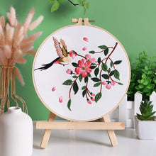 Load image into Gallery viewer, Humming bird & Flower Hand Embroidery DIY Kit 20cm