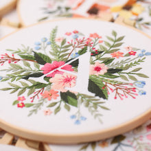 Load image into Gallery viewer, Floral Alphabet Hand Embroidery DIY Kit 20cm
