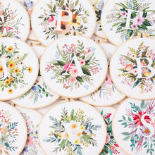 Load image into Gallery viewer, Floral Alphabet Hand Embroidery DIY Kit 20cm