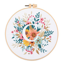 Load image into Gallery viewer, Floral Alphabet Hand Embroidery DIY Kit 20cm