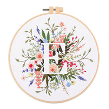 Load image into Gallery viewer, Floral Alphabet Hand Embroidery DIY Kit 20cm