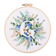 Load image into Gallery viewer, Floral Alphabet Hand Embroidery DIY Kit 20cm