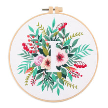 Load image into Gallery viewer, Floral Alphabet Hand Embroidery DIY Kit 20cm