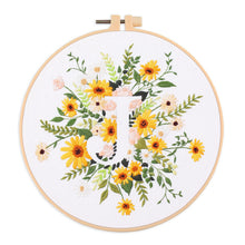 Load image into Gallery viewer, Floral Alphabet Hand Embroidery DIY Kit 20cm