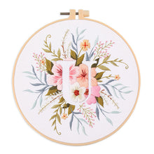 Load image into Gallery viewer, Floral Alphabet Hand Embroidery DIY Kit 20cm