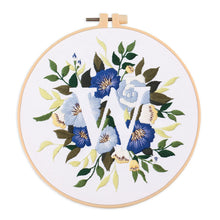 Load image into Gallery viewer, Floral Alphabet Hand Embroidery DIY Kit 20cm