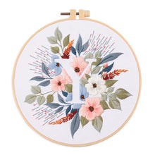 Load image into Gallery viewer, Floral Alphabet Hand Embroidery DIY Kit 20cm
