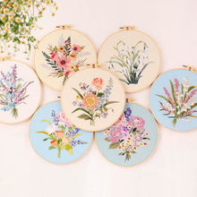 Load image into Gallery viewer, Floral Bouquet Hand Embroidery DIY Kit 20cm