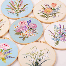Load image into Gallery viewer, Floral Bouquet Hand Embroidery DIY Kit 20cm