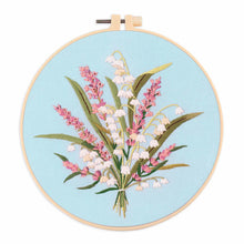 Load image into Gallery viewer, Floral Bouquet Hand Embroidery DIY Kit 20cm