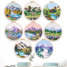 Load image into Gallery viewer, Landscapes Countryside Nature Hand Embroidery DIY Kit 20cm