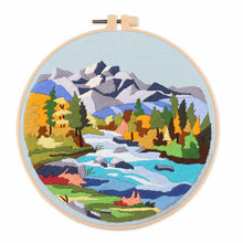 Load image into Gallery viewer, Landscapes Countryside Nature Hand Embroidery DIY Kit 20cm