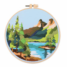 Load image into Gallery viewer, Landscapes Countryside Nature Hand Embroidery DIY Kit 20cm
