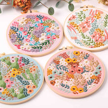Load image into Gallery viewer, Flowers Nature Design Hand Embroidery DIY Kit 20cm