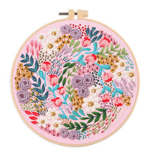 Load image into Gallery viewer, Flowers Nature Design Hand Embroidery DIY Kit 20cm