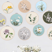 Load image into Gallery viewer, Minimalist Elegant Flowers Hand Embroidery DIY Kit 20cm