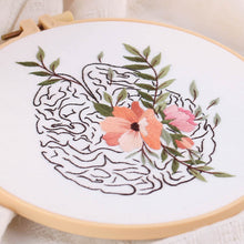 Cargar imagen en el visor de la galería, Skull & Flowers Hand Embroidery DIY Kit 20cm
