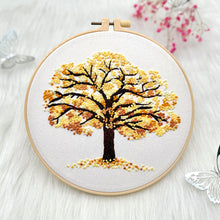 Load image into Gallery viewer, Vibrant Colorful Tree Hand Embroidery DIY Kit 20cm