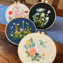 Load image into Gallery viewer, Flowers Nature Hand Embroidery DIY Kit 20cm