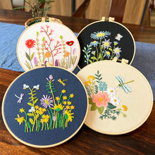 Load image into Gallery viewer, Flowers Nature Hand Embroidery DIY Kit 20cm