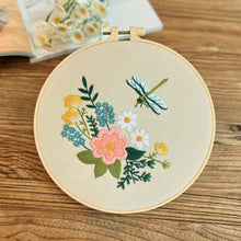 Load image into Gallery viewer, Flowers Nature Hand Embroidery DIY Kit 20cm