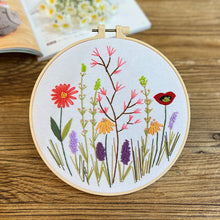 Load image into Gallery viewer, Flowers Nature Hand Embroidery DIY Kit 20cm