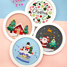 Load image into Gallery viewer, Christmas Spirit Hand Embroidery DIY Kit 20cm